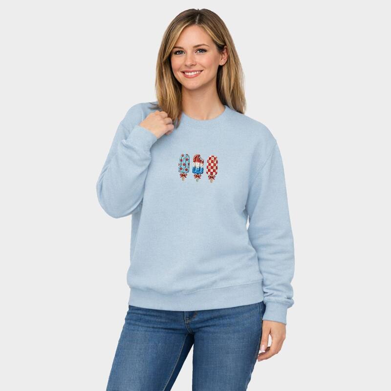 Simply Sage Market レディース トップス ティーシャツ 汗水 グラフィック Simply Sage Market Patriotic Popsicles - Women\u0027s Graphic Sweatshirt Light Blue 青碧