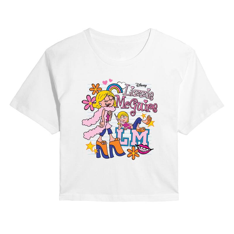 アニメ人となり レディース トップス ティーシャツ クロップド Licensed Character Juniors\u0027 Disney\u0027s Lizzie McGuire Cropped Tee White 白いこと