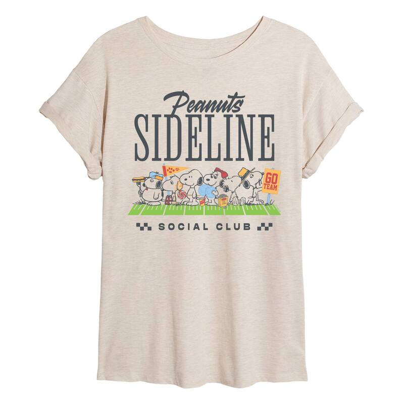 アニメ人となり レディース トップス ティーシャツ Licensed Character Juniors\u0027 Peanutsideline Social Club Oversized Tee Beige ベージュ