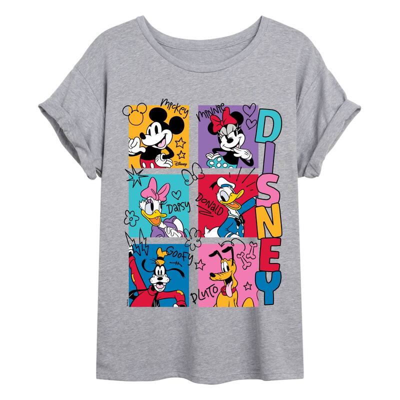 アニメ人となり レディース トップス ティーシャツ Licensed Character Juniors\u0027 Disney\u0027s Mickey \u0026 Friends Yearbook Photos Oversized Tee Heather Gray 薄墨色