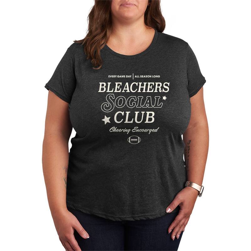 アニメ文字記号 レディース トップス ティーシャツ つけ加える大きさ グラフィック Licensed Character Plusize Bleachersocial Club Graphic Tee Heather Charcoal 濃灰色