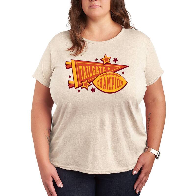 アニメ文字記号 レディース トップス ティーシャツ つけ加える大きさ グラフィック Licensed Character Plusize Tailgate Champions Graphic Tee Beige ベージュ