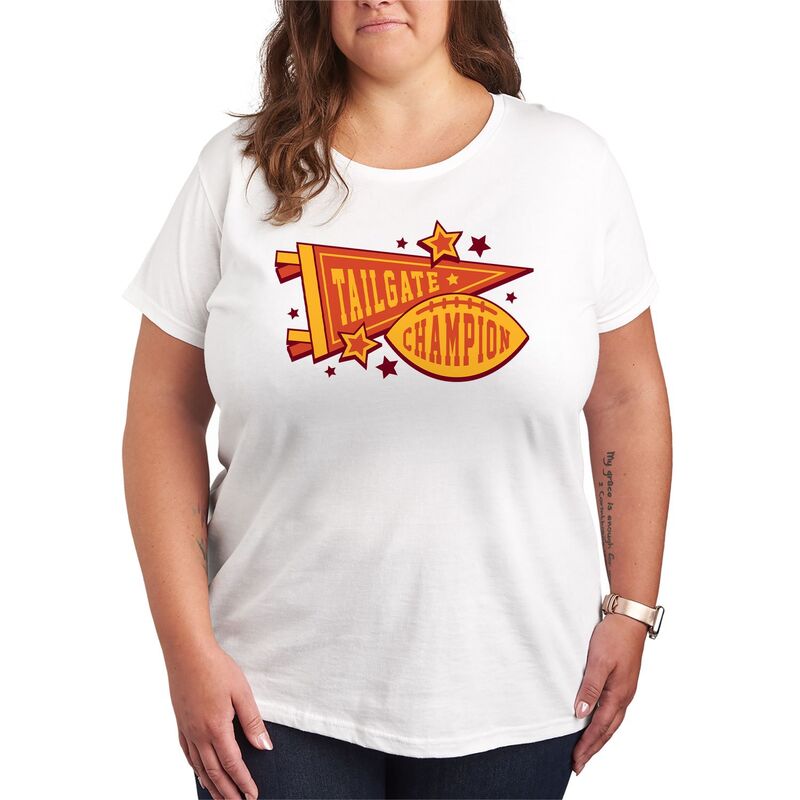 アニメ文字記号 レディース トップス ティーシャツ つけ加える大きさ グラフィック Licensed Character Plusize Tailgate Champions Graphic Tee White 白いこと