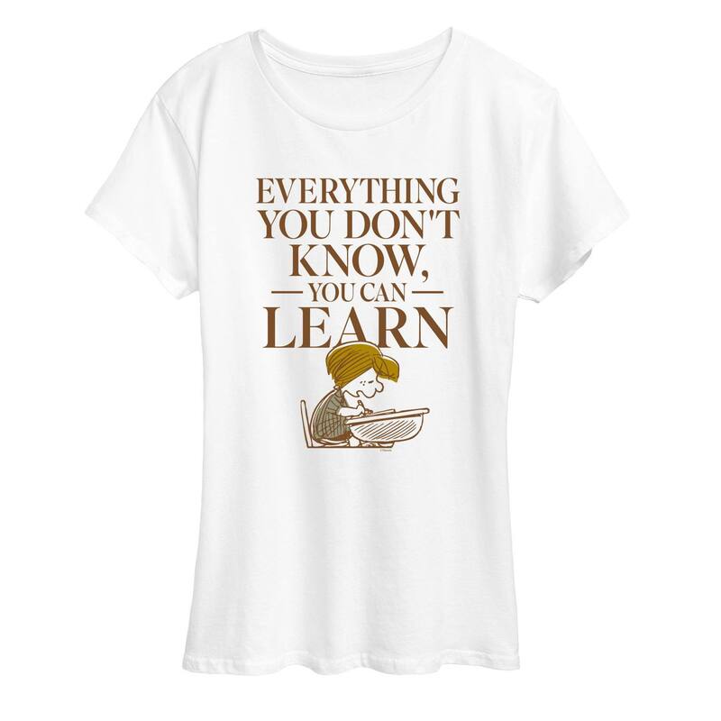 アニメ人となり レディース トップス ティーシャツ グラフィック Licensed Character Women\u0027s Peanuts Everything You Don\u0027t Know Graphic Tee White 白いこと