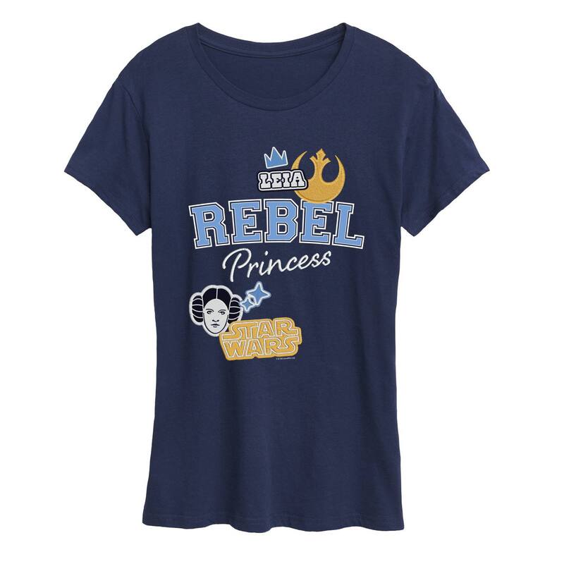 アニメ人となり レディース トップス ティーシャツ グラフィック Licensed Character Women\u0027star Wars Princess Leia Rebel Patches Graphic Tee Navy 米国海軍