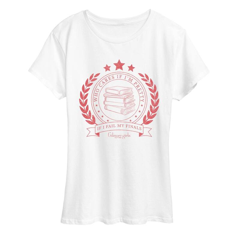 アニメ人となり レディース トップス ティーシャツ グラフィック Licensed Character Women\u0027s Gilmore Girls “ Who Cares If I\u0027m Pretty ” Graphic Tee White 白いこと