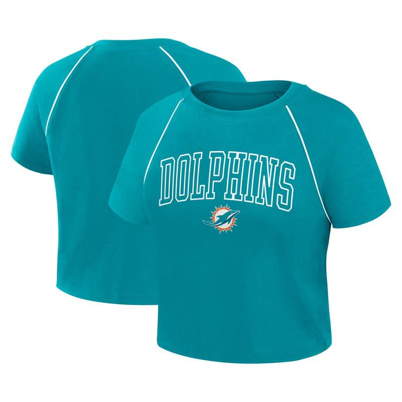 ファナティクス レディース トップス ティーシャツ クロップド Women\u0027s Fanatics Aqua Miami Dolphins Offensive Scheme Raglan Tri-Blend Cropped Top Dol Turq A アクア
