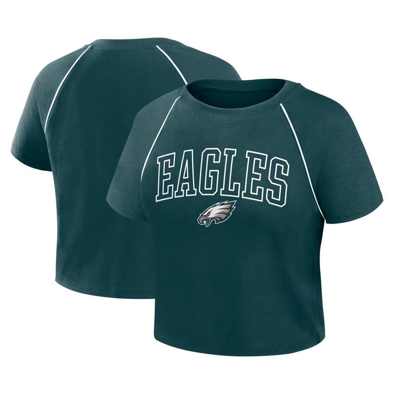 ファナティクス レディース トップス ティーシャツ クロップド Women\u0027s Fanatics Midnight Green Philadelphia Eagles Offensive Scheme Raglan Tri-Blend Cropped Top Eag Multi マルチ色合い