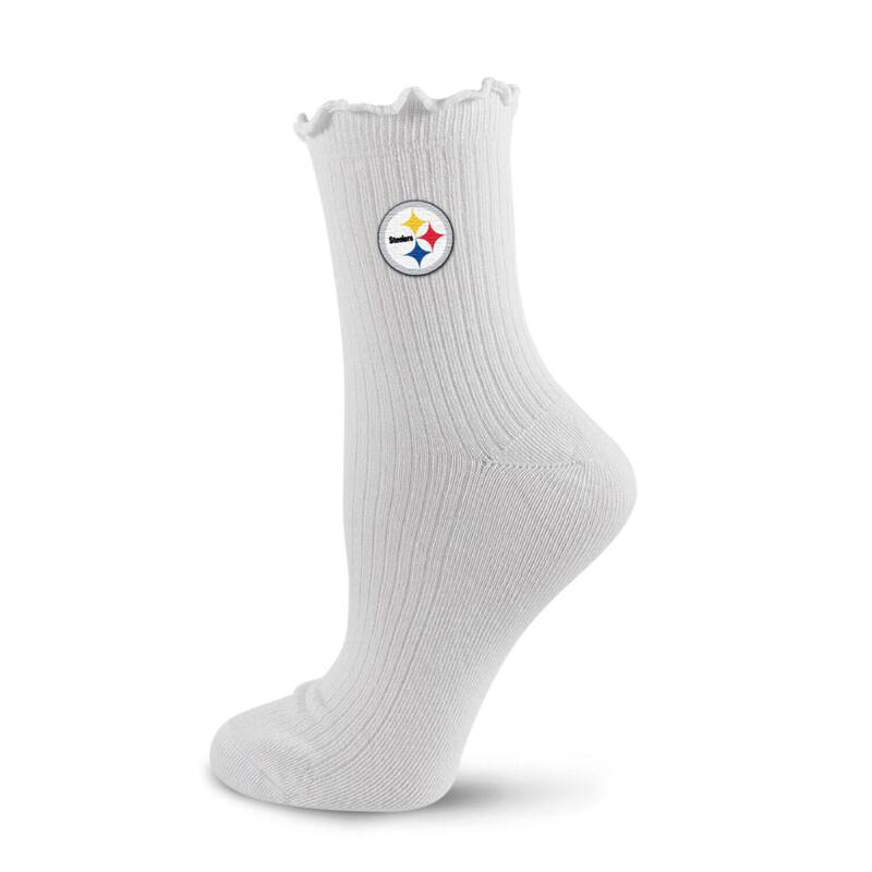 アンブランデッド レディース アンダー御召しもの ソックス ティーシャツ ロゴタイプ Unbranded Women\u0027s PRO Compression White Pittsburgh Steelers Logo Lettuce Hem Quarter Sockstl White 白いこと