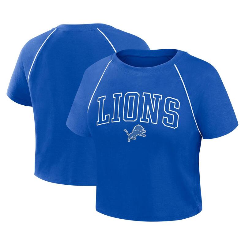ファナティクス レディース トップス ティーシャツ クロップド Women\u0027s Fanatics Blue Detroit Lions Offensive Scheme Raglan Tri-Blend Cropped Top Lns Blue 青碧