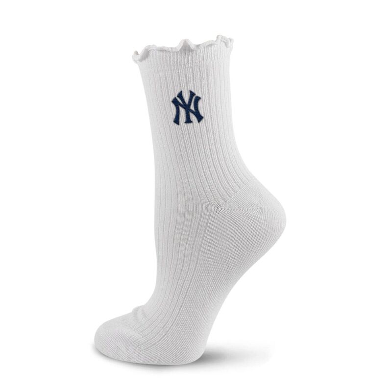 アンブランデッド レディース アンダー御召しもの ソックス ロゴタイプ Unbranded Women\u0027s PRO Compression White New York Yankees Logo Lettuce Hem Quarter Socks Ynk White 白いこと