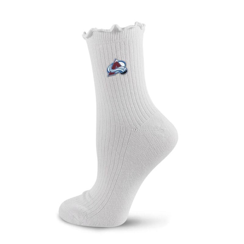 アンブランデッド レディース アンダー御召しもの ソックス ロゴタイプ Unbranded Women\u0027s PRO Compression White Colorado Avalanche Logo Lettuce Hem Quarter Socks Ava White 白いこと