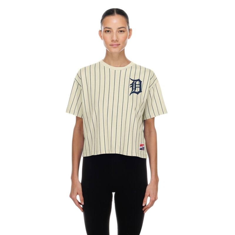 ニュー内鰓 レディース トップス ティーシャツ Women\u0027s New Era Cream Detroitigers Throwback Boxy T-Shirtgr Beige ベージュ