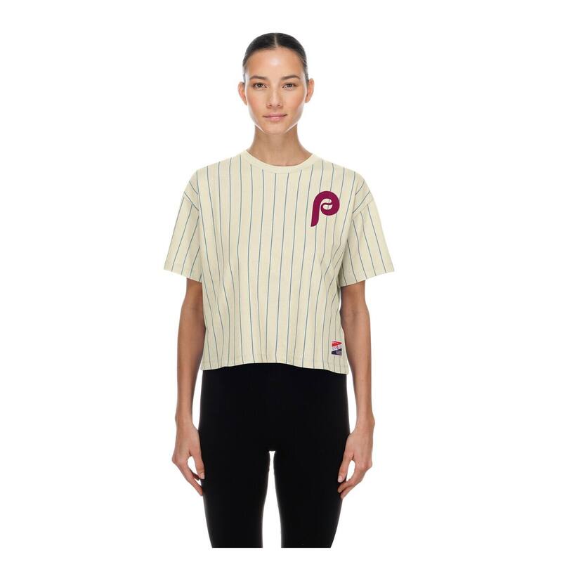 ニュー内鰓 レディース トップス ティーシャツ Women\u0027s New Era Cream Philadelphia Phillies Throwback Boxy T-Shirt Phl Beige ベージュ