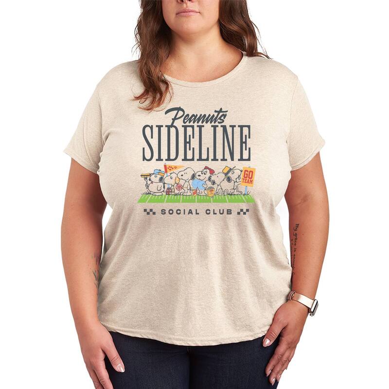 アニメ文字記号 レディース トップス ティーシャツ つけ加える大きさ グラフィック Licensed Character Plusize Peanutsideline Social Club Graphic Tee Beige ベージュ