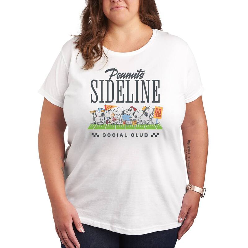 アニメ文字記号 レディース トップス ティーシャツ つけ加える大きさ グラフィック Licensed Character Plusize Peanutsideline Social Club Graphic Tee White 白いこと