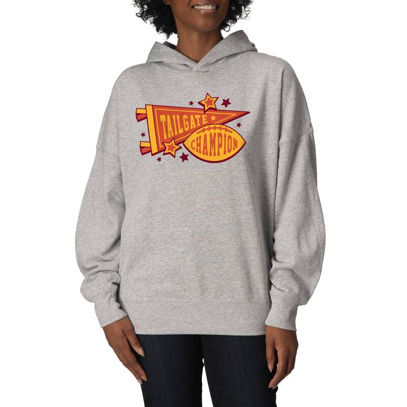 アニメ文字記号 レディース トップス ティーシャツ 汗水 フリース パーカー Licensed Character Women\u0027s Tailgate Champions Oversized Fleece Hoodie Sweatshirt Athletic Heather ギョリュウモドキ