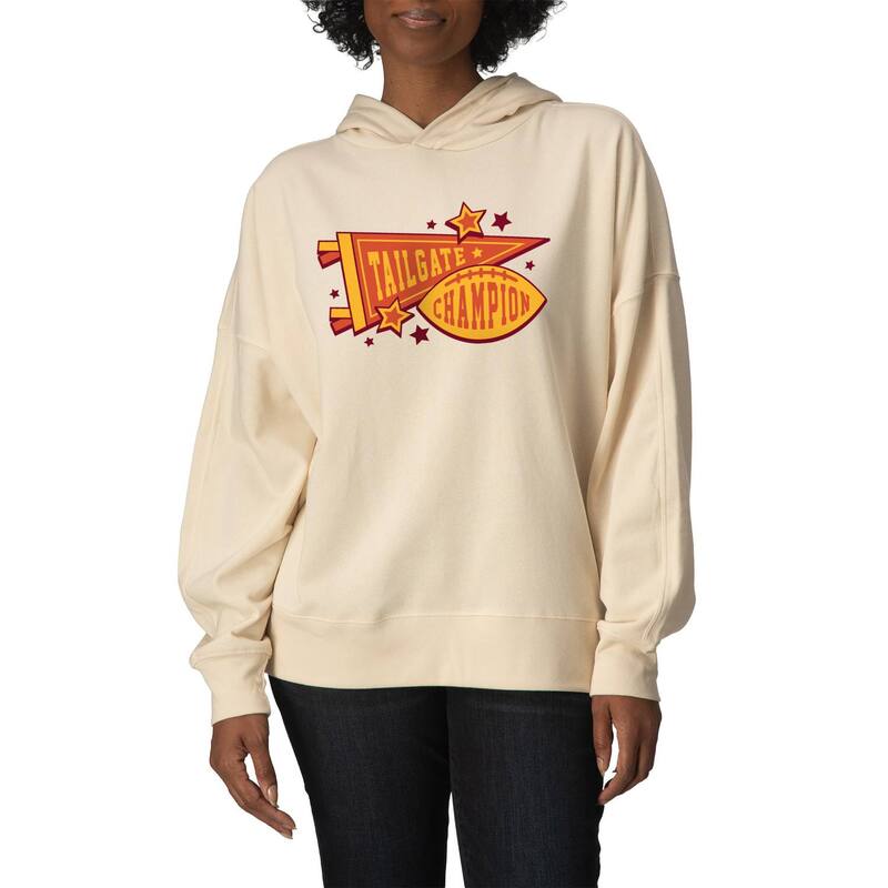 アニメ文字記号 レディース トップス ティーシャツ 汗水 フリース パーカー Licensed Character Women\u0027s Tailgate Champions Oversized Fleece Hoodie Sweatshirt Cream 皮膚軟化剤