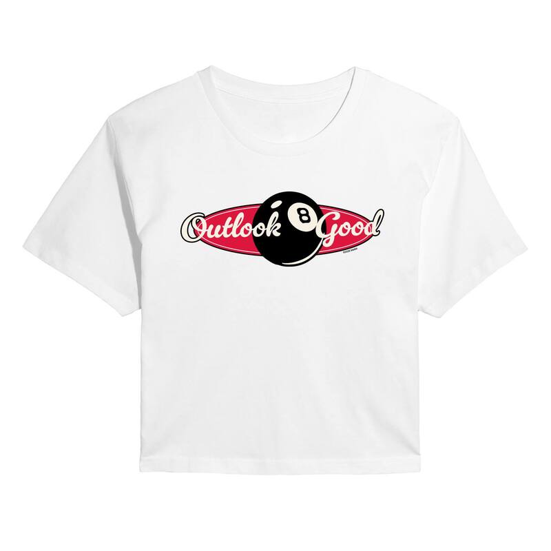 アニメ人となり レディース トップス ティーシャツ クロップド グラフィック Licensed Character Juniors\u0027 Magic 8 Ball Graphicropped Tee White 白いこと