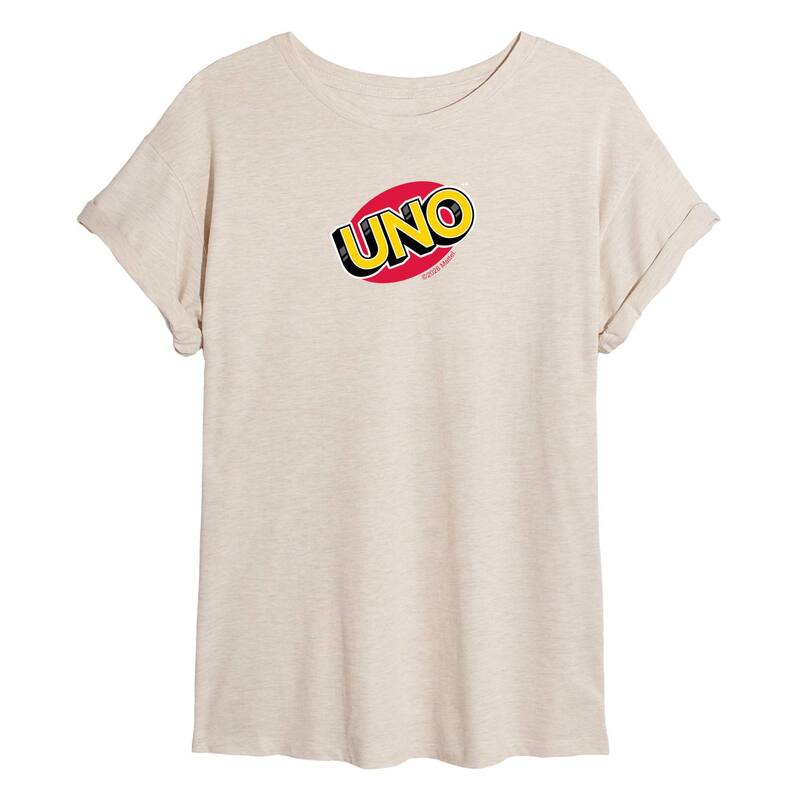 アニメ文字記号 レディース トップス ティーシャツ ロゴタイプ Licensed Character Juniors\u0027 UNO Logoversized Tee Beige ベージュ
