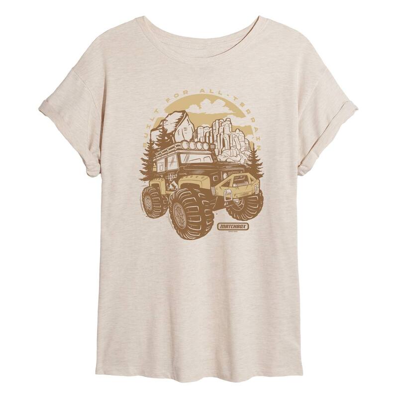 アニメ文字記号 レディース トップス ティーシャツ Licensed Character Juniors\u0027 Matchbox Built For All-Terrain Truck Oversized Tee Beige ベージュ