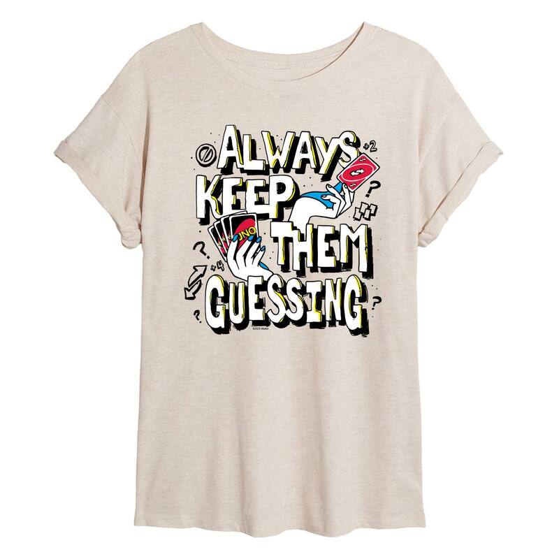 アニメ文字記号 レディース トップス ティーシャツ Licensed Character Juniors\u0027 UNO Always Keep Them Guessing Oversized Tee Beige ベージュ