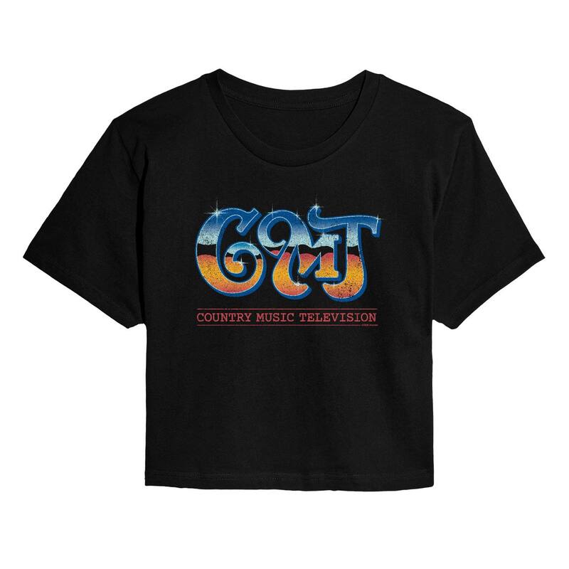 アニメ文字記号 レディース トップス プルオーバー クロップド ロゴタイプ Licensed Character Juniors\u0027 CMT Retro Chrome Logo Cropped Tee Black 黒いこと