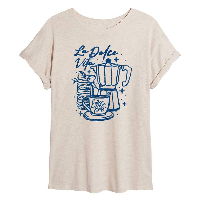 アニメ文字記号 レディース トップス ティーシャツ Licensed Character Juniors\u0027 La Dolce Vita Oversized Tee Beige ベージュ
