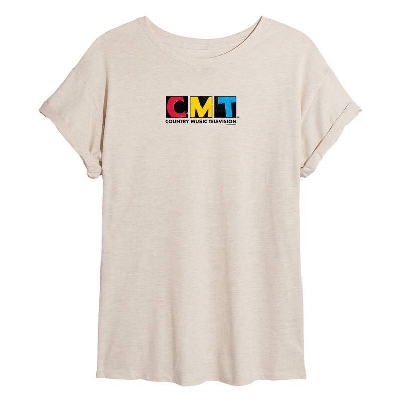 アニメ文字記号 レディース トップス ティーシャツ ロゴタイプ Licensed Character Juniors\u0027 CMT Stamp Logoversized Tee Beige ベージュ
