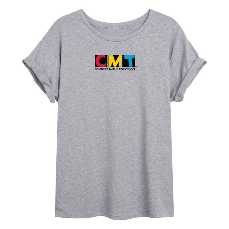 アニメ文字記号 レディース トップス ティーシャツ ロゴタイプ Licensed Character Juniors\u0027 CMT Stamp Logoversized Tee Heather Gray 薄墨色