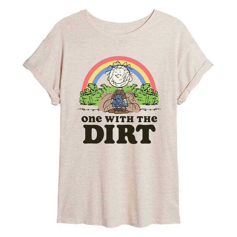 アニメ文字記号 レディース トップス ティーシャツ グラフィック Licensed Character Juniors\u0027 Peanuts Pigpen One Withe Dirt Oversized Graphic Tee Beige ベージュ