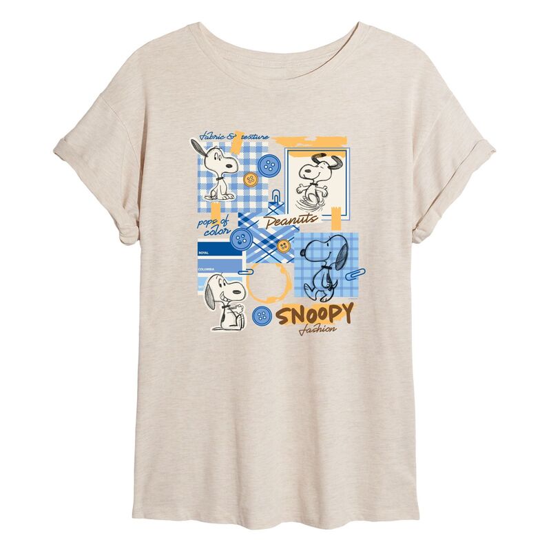 アニメ文字記号 レディース トップス ティーシャツ グラフィック Licensed Character Juniors\u0027 Peanutsnoopy Oversized Graphic Tee Beige ベージュ