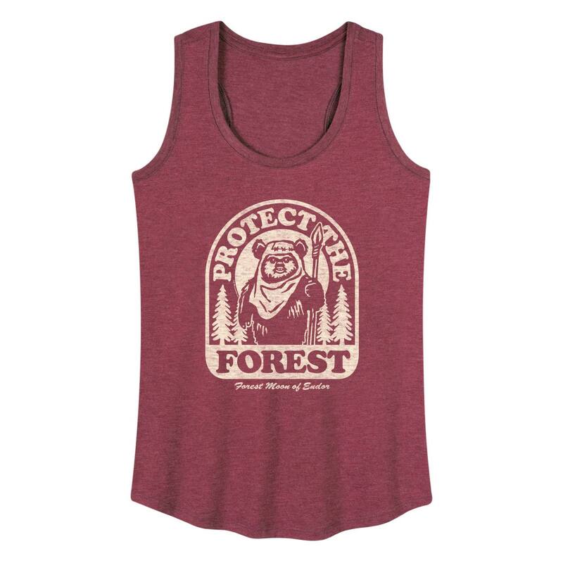アニメ人となり レディース トップス ティーシャツ Licensed Character Women\u0027star Wars Ewok Protecthe Forest Racerback Tank Top Heather Dark Red ギョリュウモドキ