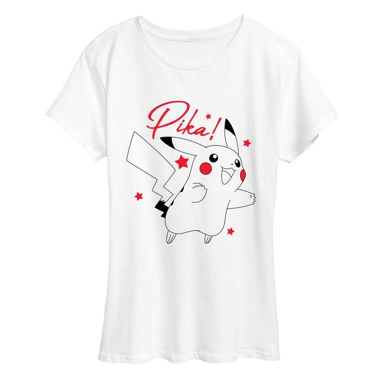 アニメ文字記号 レディース トップス ティーシャツ グラフィック Licensed Character Women\u0027s Pokmon Pikachu Stars Graphic Tee White 白いこと