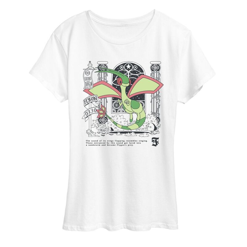 アニメ文字記号 レディース トップス ティーシャツ グラフィック Licensed Character Women\u0027s Pokmon Flygon Medieval Graphic Tee White 白いこと