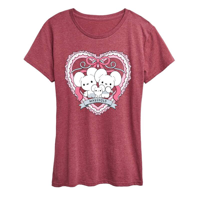 アニメ文字記号 レディース トップス ティーシャツ グラフィック Licensed Character Women\u0027s Pokmon Maushold Coquette Graphic Tee Heather Dark Red ギョリュウモドキ