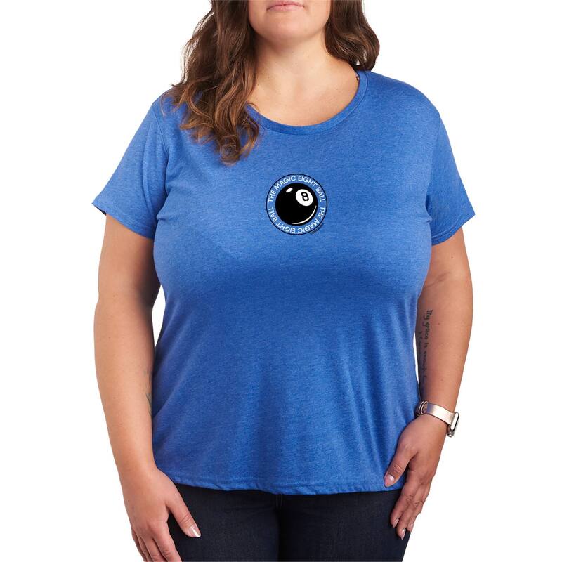 アニメ文字記号 レディース トップス ティーシャツ つけ加える大きさ ロゴタイプ グラフィック Licensed Character Plusize Magic 8 Ballogo Graphic Tee Heatheroyal Blue ギョリュウモドキ