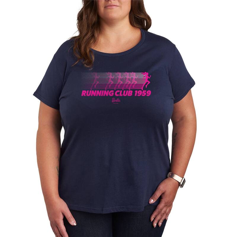 アニメ文字記号 レディース トップス ティーシャツ つけ加える大きさ グラフィック Licensed Character Plusize Barbie Running Club 1959 Graphic Tee Navy 米国海軍