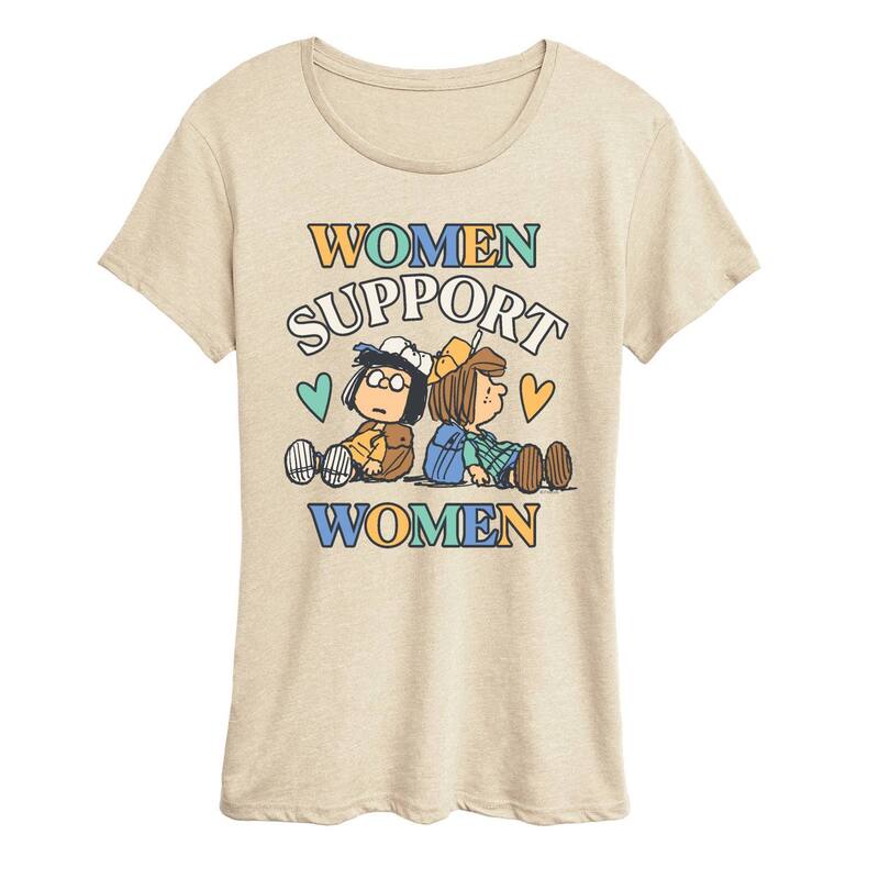 アニメ文字記号 レディース トップス ティーシャツ グラフィック Licensed Character Women\u0027s Peanuts Women Support Women Graphic Tee Beige ベージュ