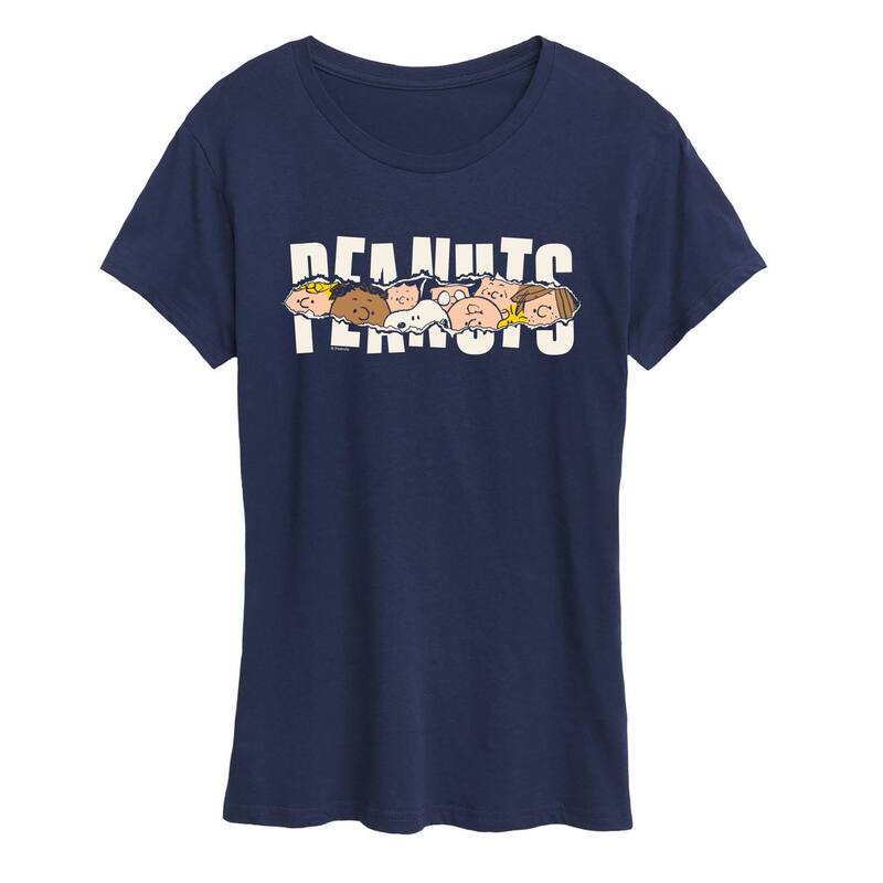 アニメ人となり レディース トップス ティーシャツ ロゴタイプ グラフィック Licensed Character Women\u0027s Peanutsnoopy \u0026 Friends Logo Graphic Tee Navy 米国海軍