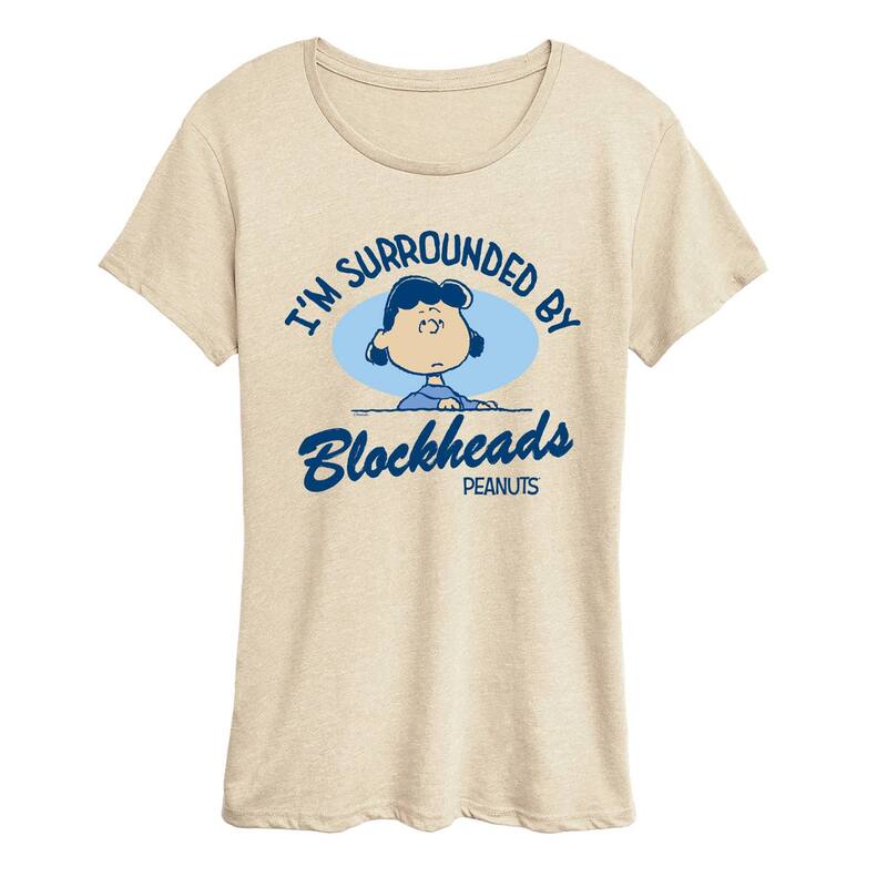 アニメ人となり レディース トップス ティーシャツ グラフィック Licensed Character Women\u0027s Peanuts Lucy I\u0027m Surrounded By Blockheads Graphic Tee Beige ベージュ