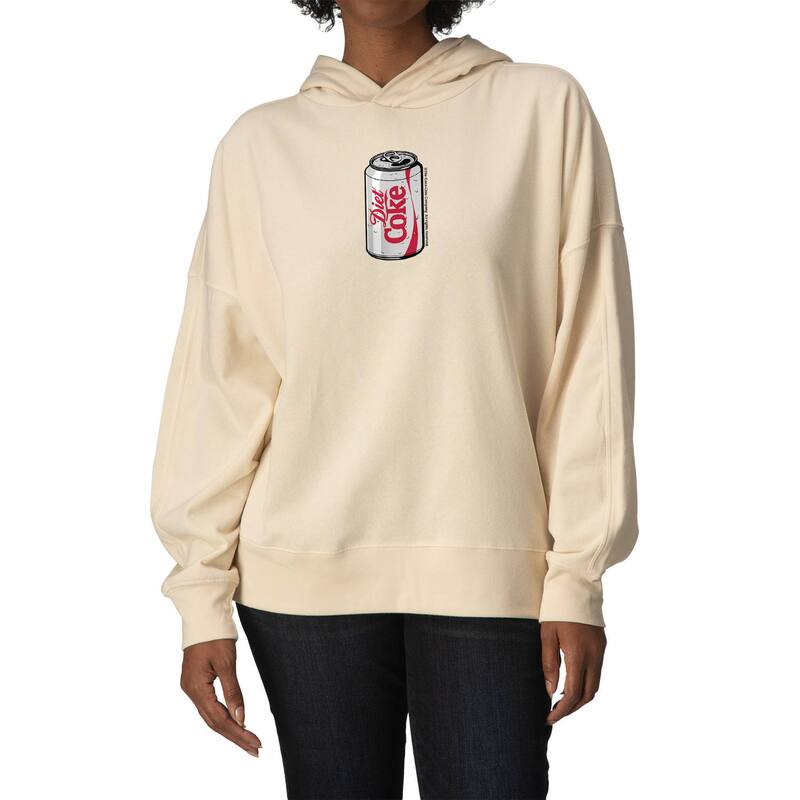 アニメ人となり レディース トップス ティーシャツ 汗水 フリース パーカー Licensed Character Women\u0027s Diet Coke Can Oversized Fleece Hoodie Sweatshirt Cream 皮膚軟化剤
