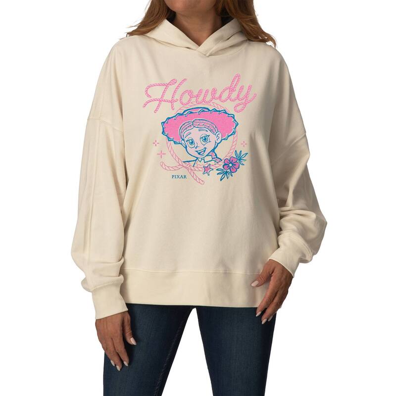 アニメ人となり レディース トップス ティーシャツ 汗水 フリース パーカー Licensed Character Women\u0027s Disney / Pixar\u0027s Toy Story 5 Jessie Howdy Oversized Fleece Hoodie Sweatshirt Cream 皮膚軟化剤