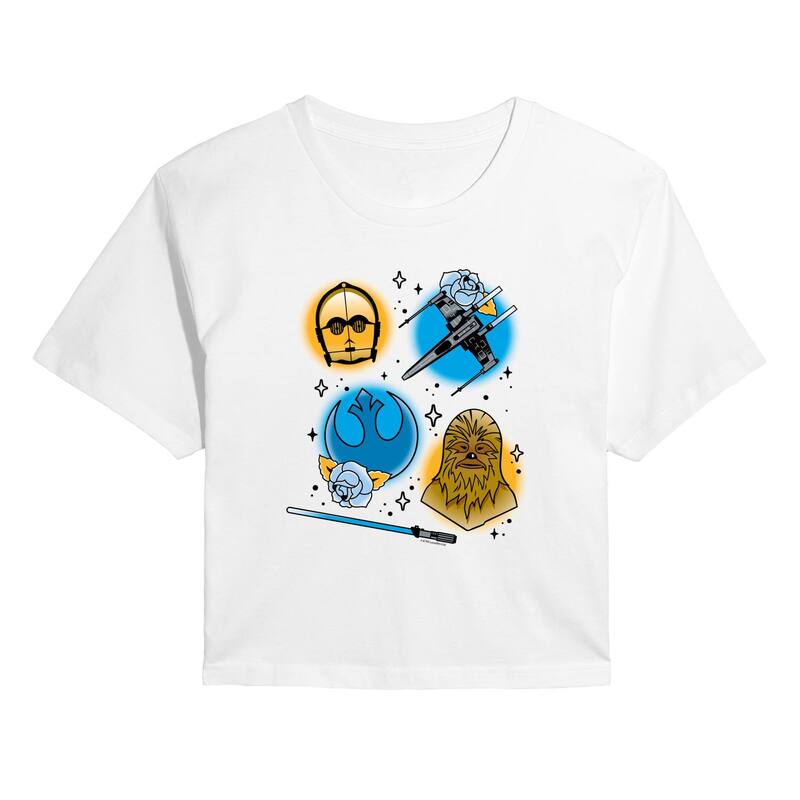 アニメ文字記号 レディース トップス プルオーバー クロップド Licensed Character Juniors\u0027 Star Wars Rebels Cropped Tee White 白いこと