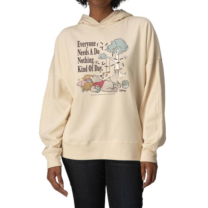 アニメキャラクター レディース トップス Tシャツ スウェット フリース パーカー Licensed Character Women's Disney's Winnie The Pooh Oversized Fleece Hoodie Sweatshirt Cream クリーム｜ReVida 店
