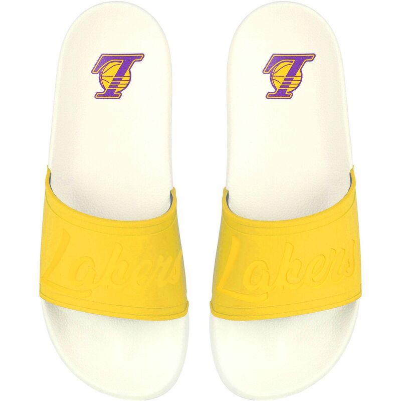 アンブランデッド レディース シューズ サンダル Unbranded Women's FOCO Los Angeles Lakerscript Wordmark Slide Sandals Lak White ホワイト 9,926円