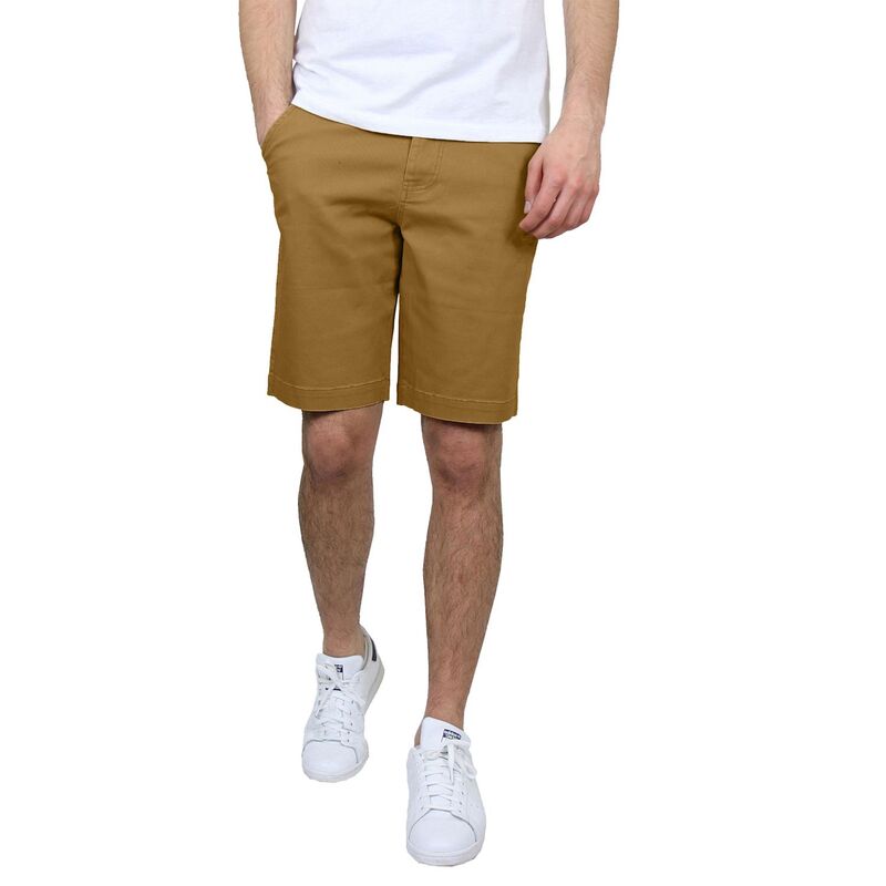 ギャラクシーバイハルビック メンズ ボトムス ハーフパンツ・ショーツ ショートパンツ Men's Galaxy by Harvic 5-Pocket Flat-Front Slim-Fit Stretchino Shorts Timber｜ReVida 店
