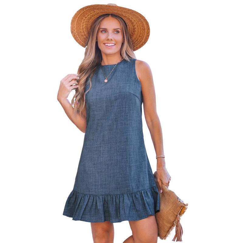 カップシー レディース トップス 衣装 フラウンス Women\u0027s Cupshe Back Tie Ruffle Dress Blue 青色