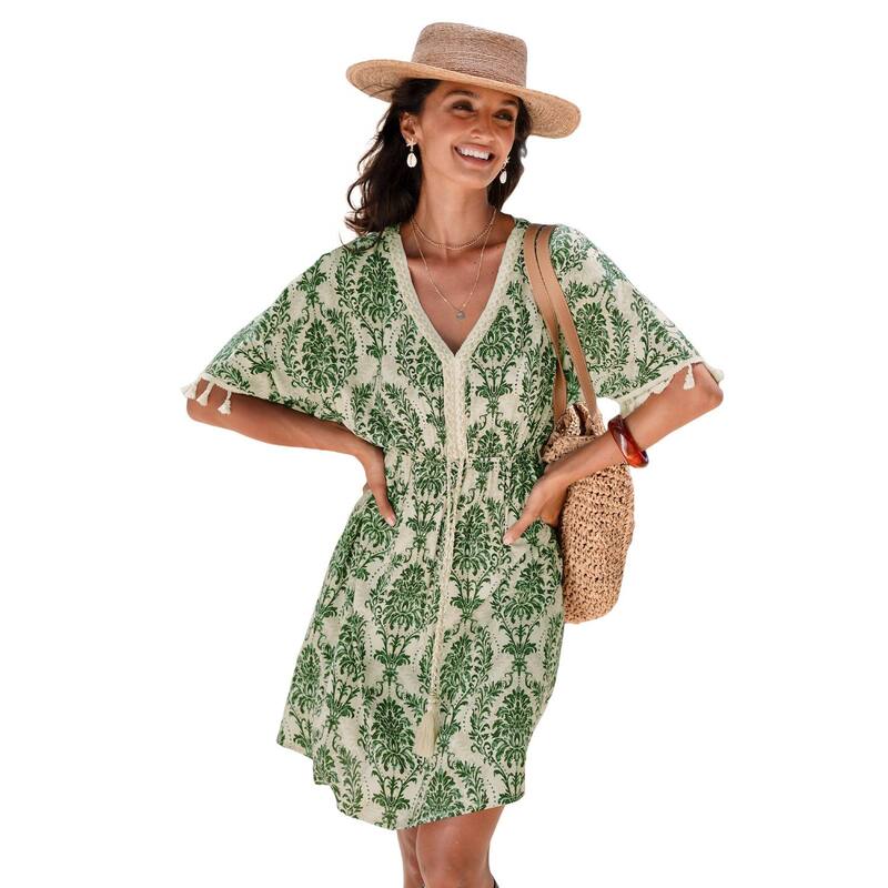 カップシー レディース トップス 衣裳 ミニ Women\u0027s Cupshe Boho Chic Mini Dress Beige ベージュ