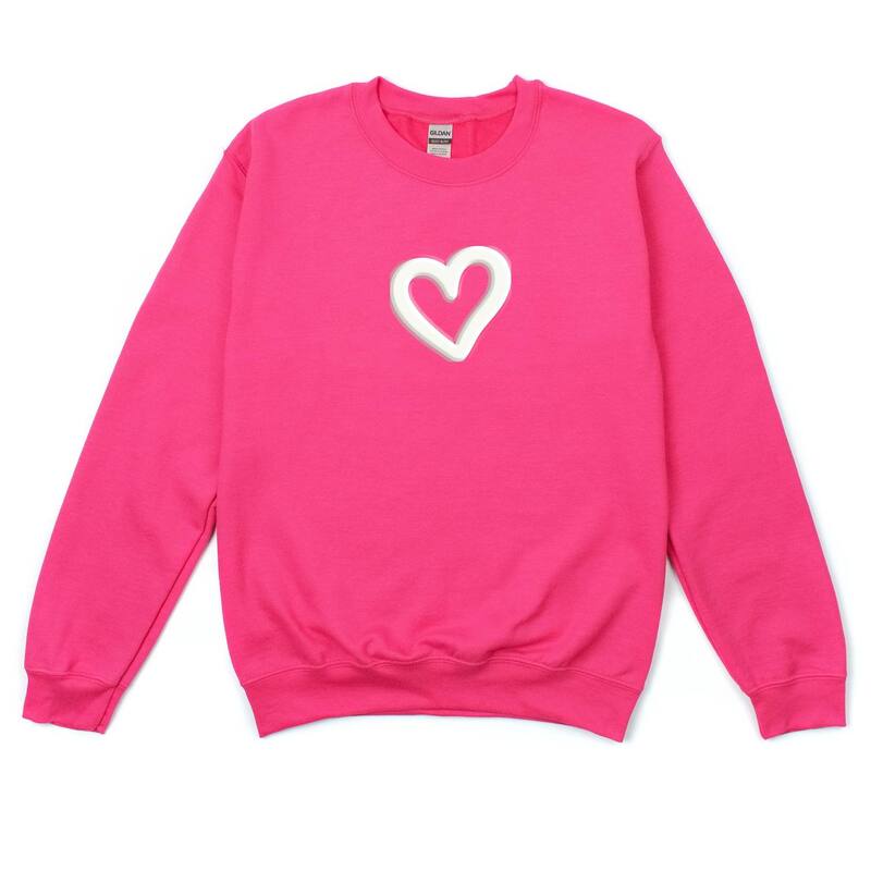 Simply Sage Market レディース トップス ティーシャツ 汗水 グラフィック Simply Sage Market Love Like Jesus Heart Bold Puffront and Back Design - Women\u0027s Graphic Sweatshirt Raspberry